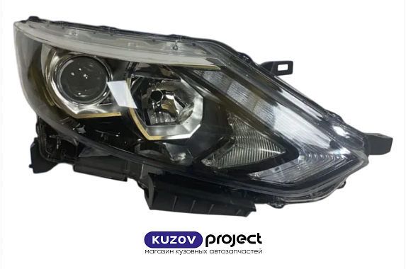 Фара правая с электрическим корректор/диодная полоса Nissan Qashqai 2013-2019 (Китай)